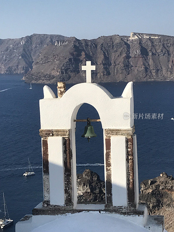 希腊-圣托里尼岛-伊亚村全景