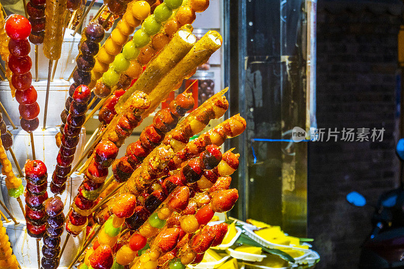 中国北京的冬季小吃冰糖葫芦