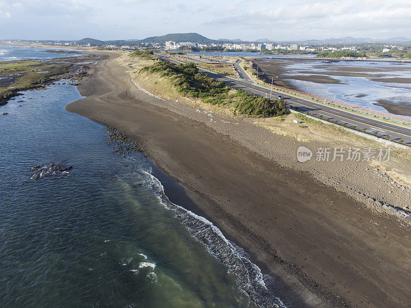 济州岛西归浦市光千吉黑沙滩