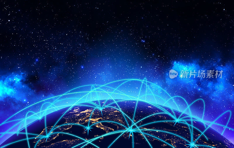 全球网络连接和业务沟通的概念