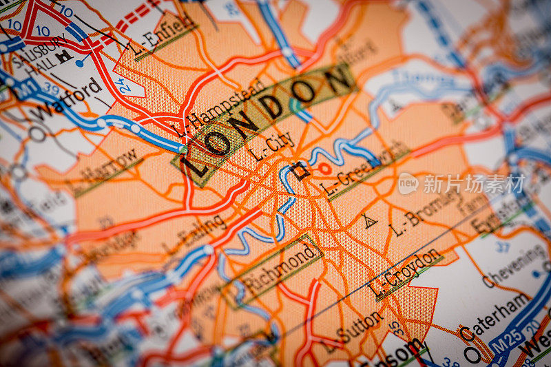 地图上的伦敦城