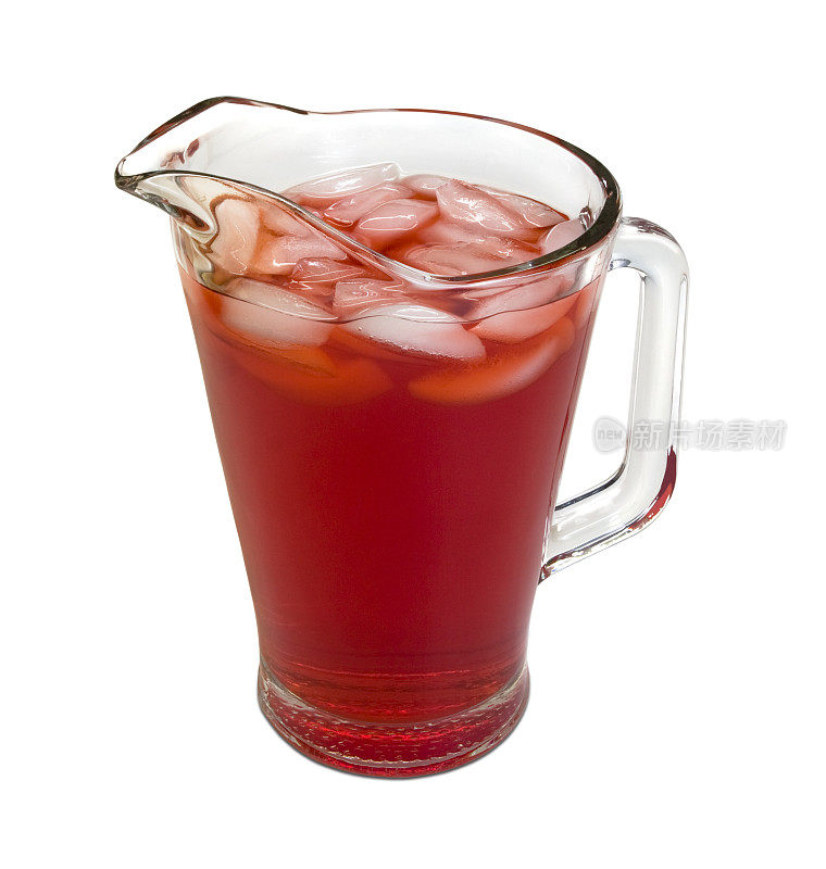水罐和红色的果汁