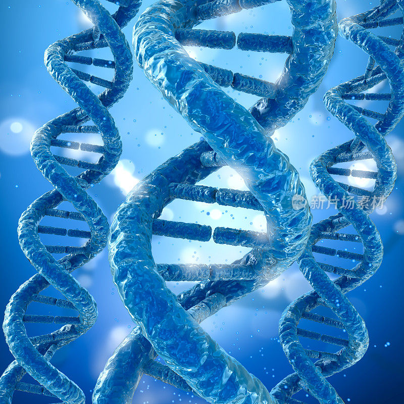 DNA分子概念，医学精确3D插图