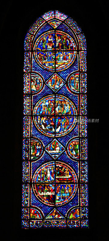 窗户玛丽抹大拉，巴黎圣母院，沙特尔，法国