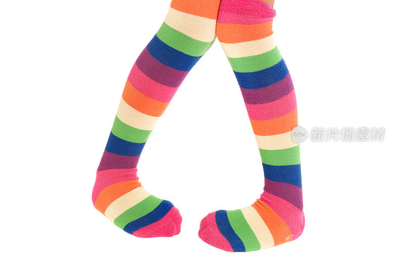 长的各种颜色的袜子