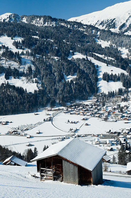 瑞士西门塔尔的冬天