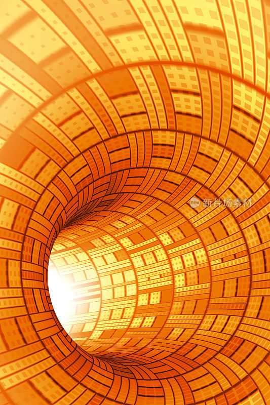 橙色技术隧道垂直