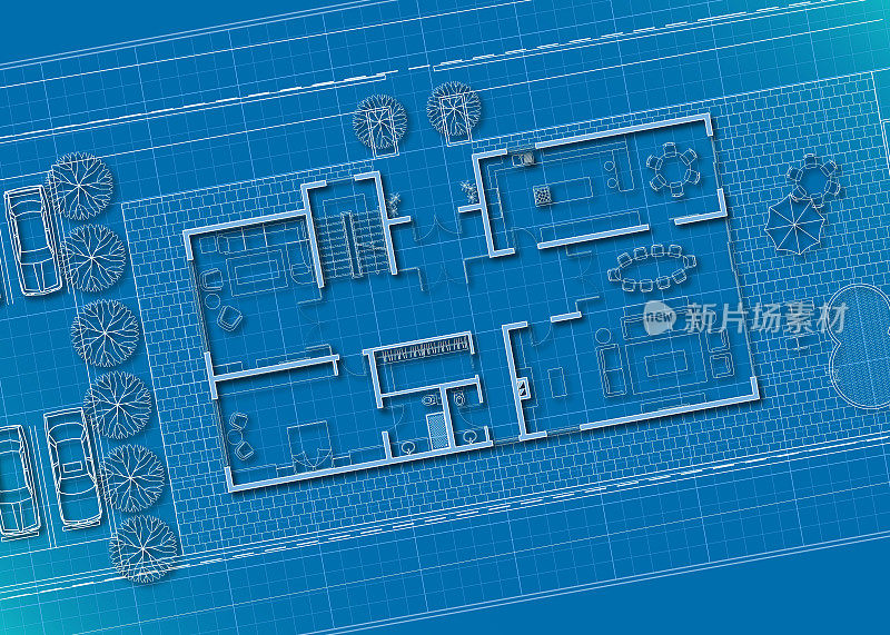 别墅建筑平面图蓝图