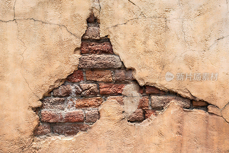 裂缝混凝土砖墙纹理背景