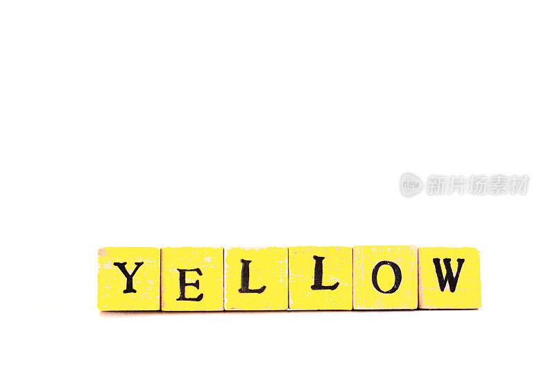 黄色:用黄色木体书写，白色背景