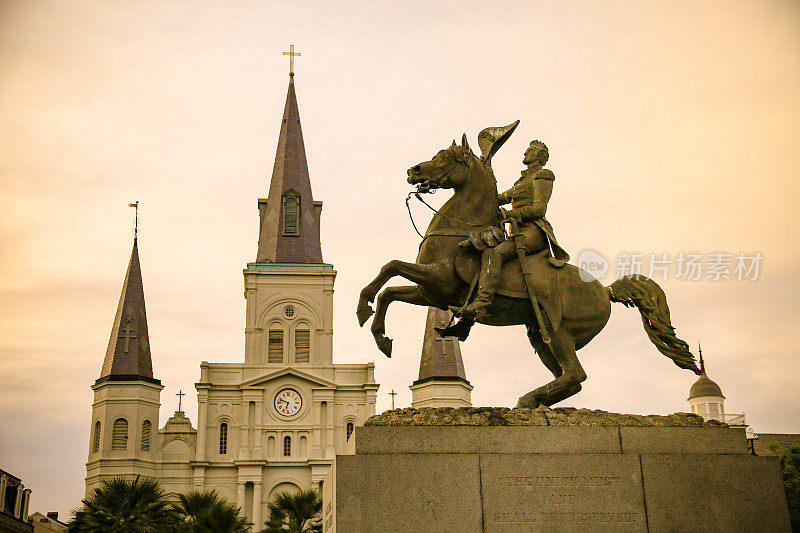 圣路易斯大教堂，安德鲁・杰克逊骑马像，新奥尔良