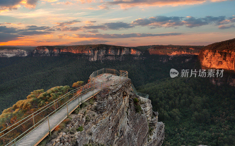 布道台岩石蓝山澳大利亚风景