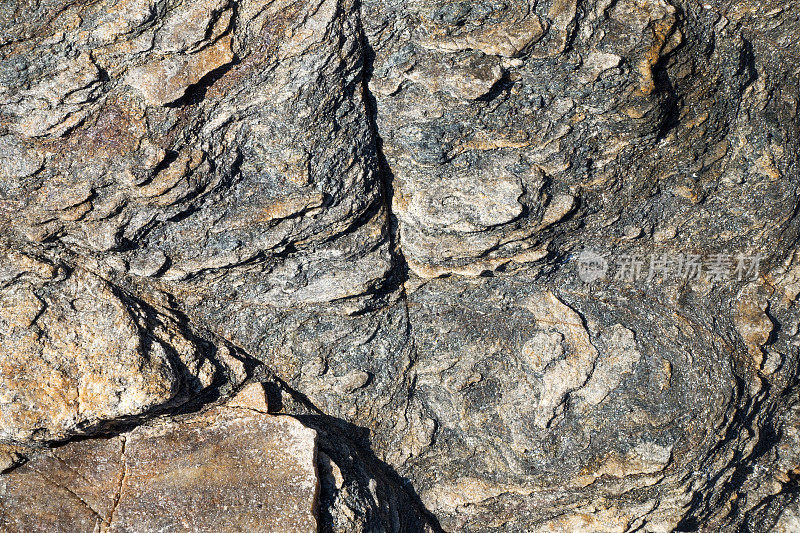 埃诺诺兹(阿陀斯)的岩石背景细节，哈尔基迪基，希腊