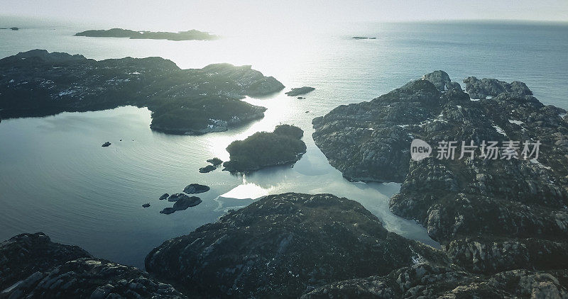 无人机拍摄:挪威的大海和峡湾