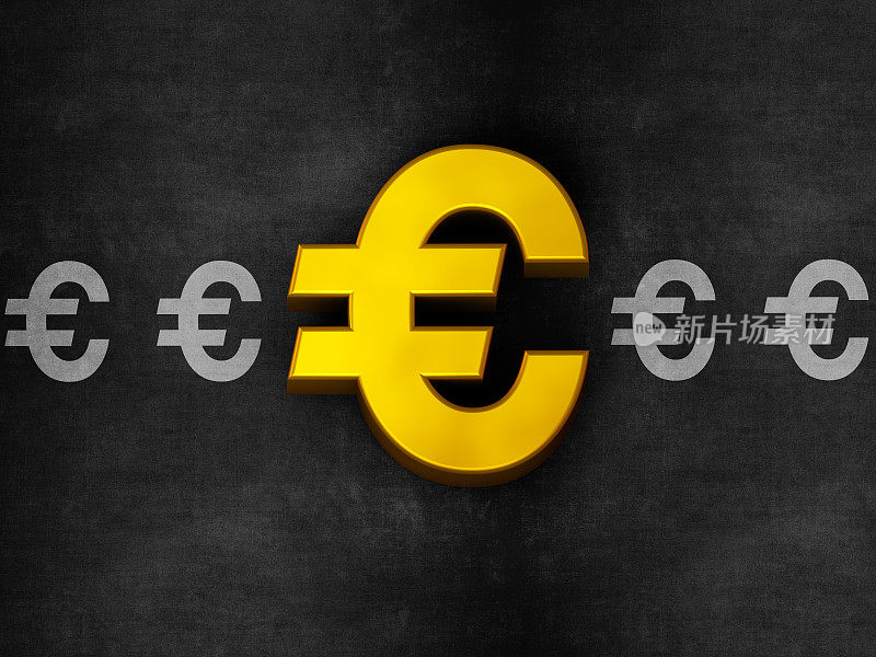 欧元在黑板上