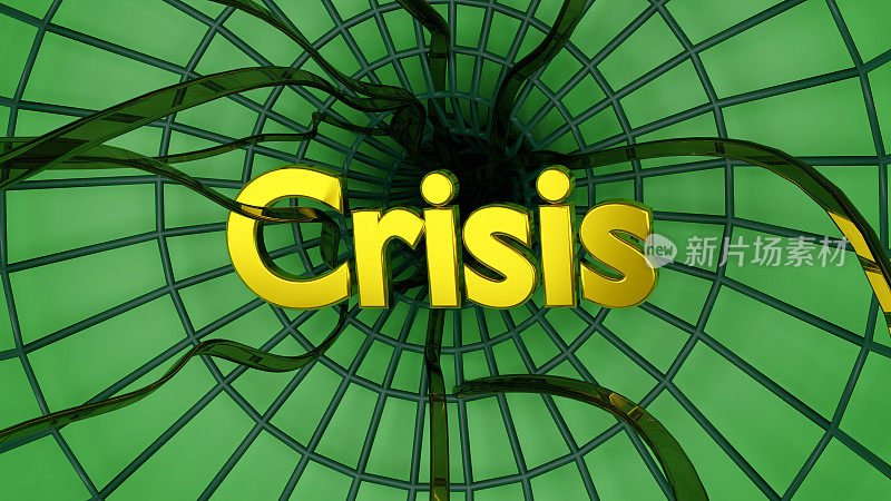 “危机”一词的色彩背景。三维演示