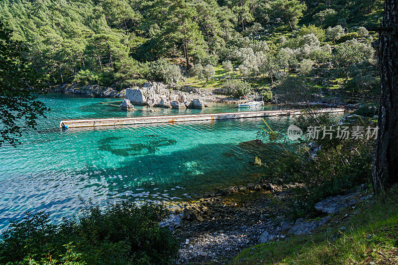 克利奥帕特拉浴湾。埃及艳后浴，来自土耳其费提耶。