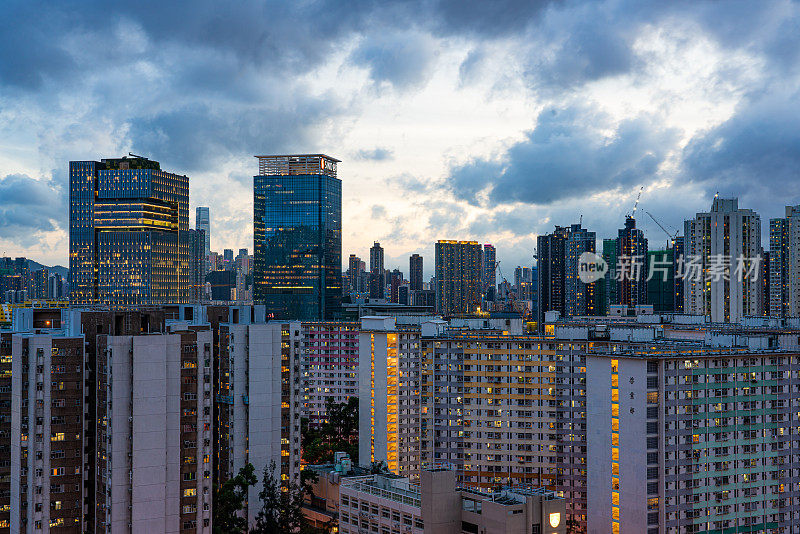 晚上在香港的公共地产