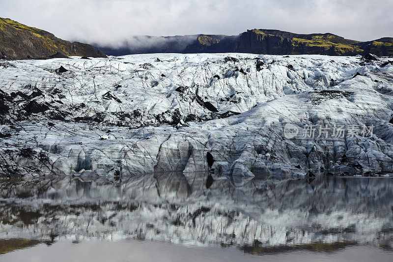 Sólheimajökull冰岛南部的冰川冰盖和泻湖