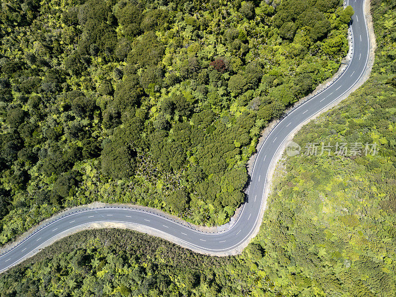 鸟瞰新西兰高速公路