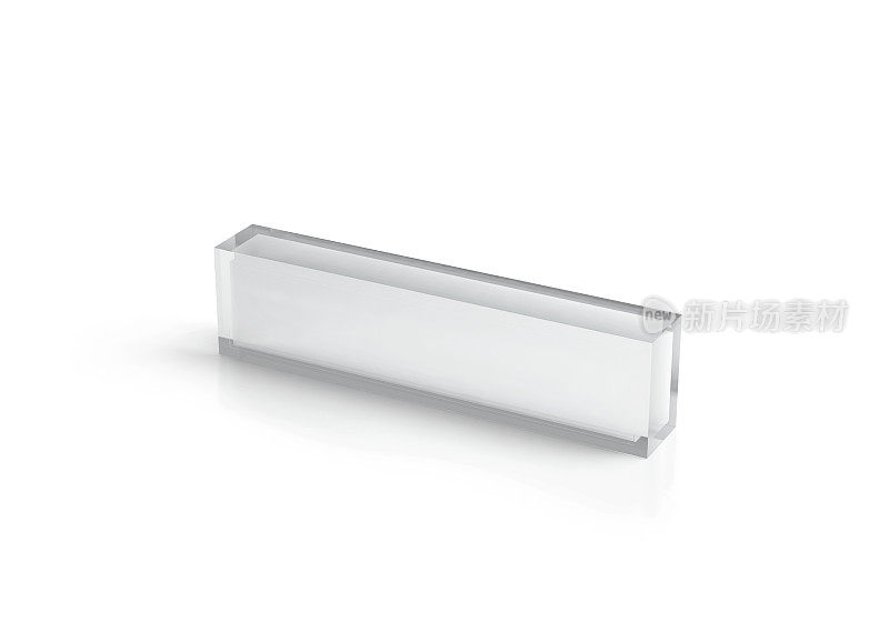 空白透明玻璃桌块模型，