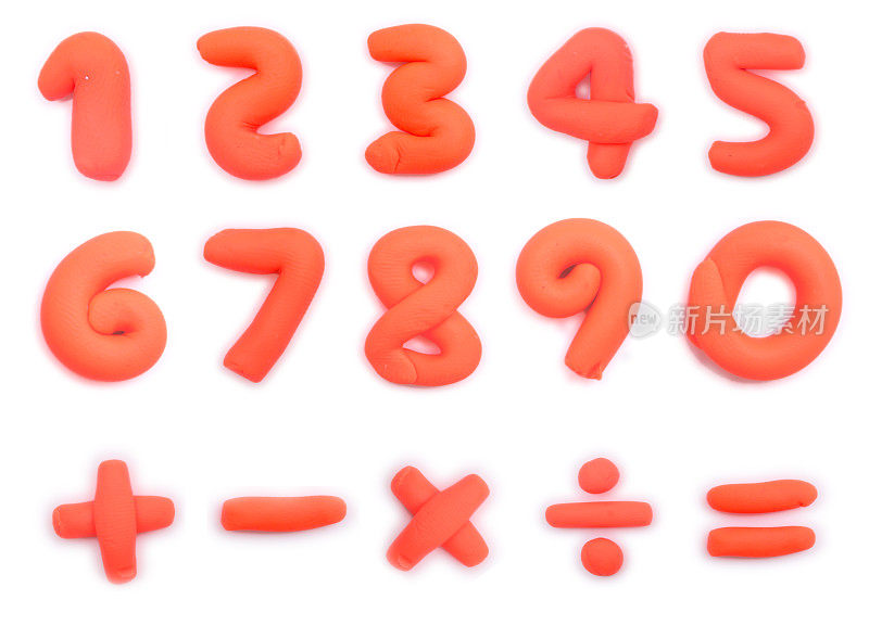 彩色橡皮泥粘土的数量和数学
