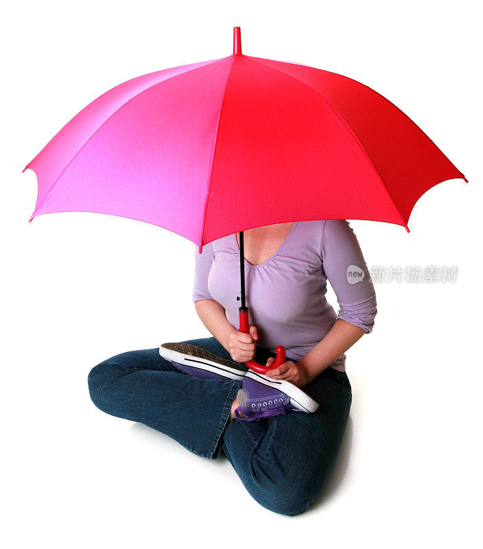 雨伞下的女人