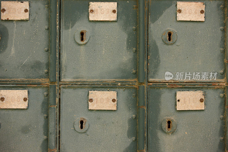 生锈的原油橄榄绿邮政信箱，Grunge