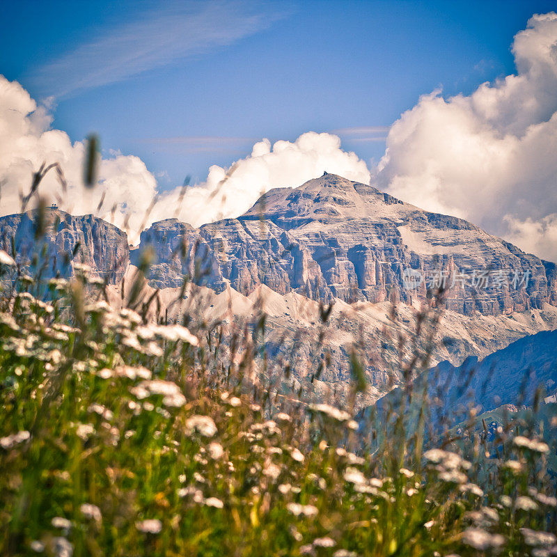 夏季的高山景观，白云石