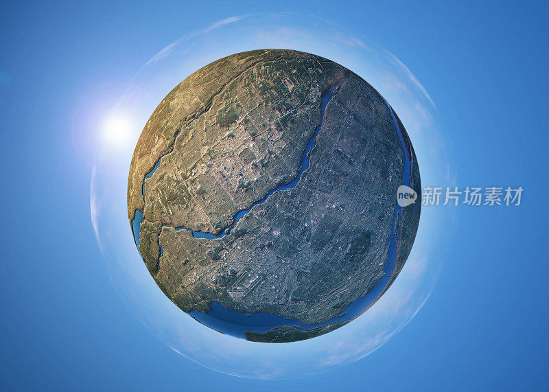 蒙特利尔3D小星球360度球面全景图