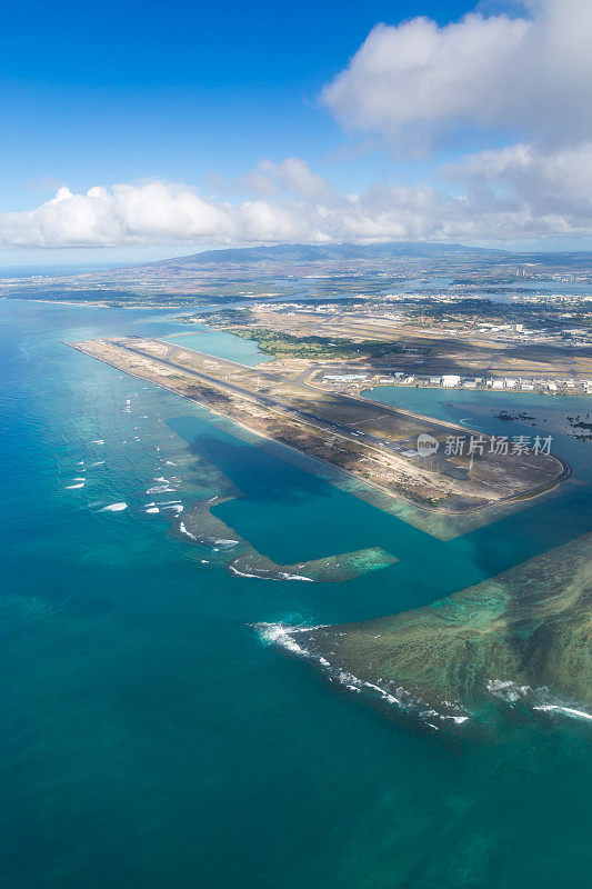 檀香山机场鸟瞰图，HNL，夏威夷