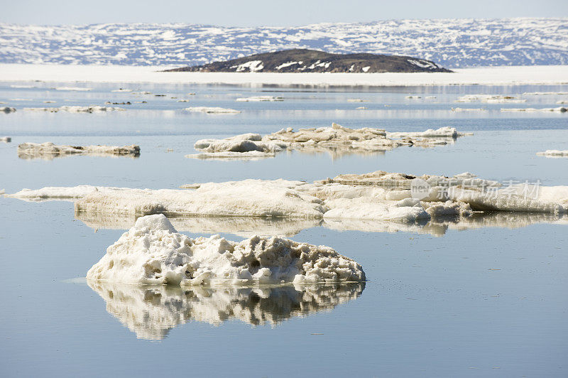 冰流，巴芬岛。