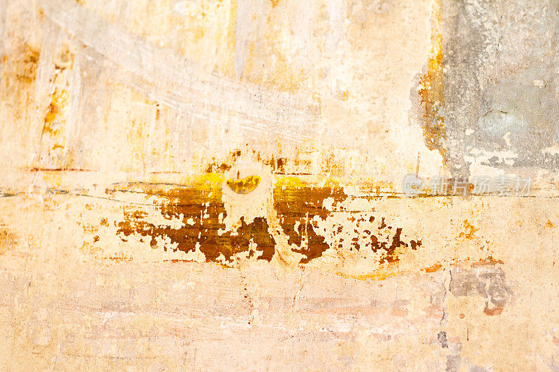 旧西西里墙背景:斑驳和黄色