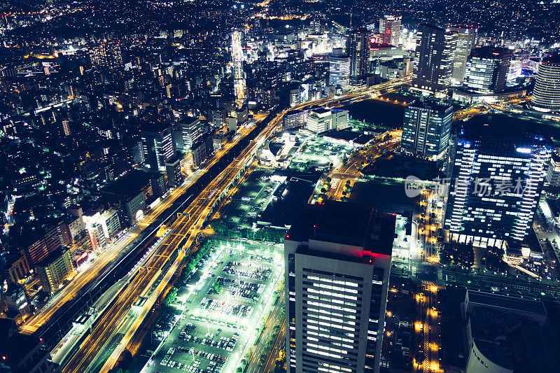 横滨城市夜景，东京湾，东京