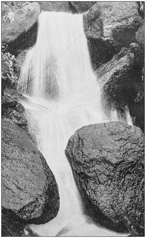 美国著名风景的古老照片:巨石瀑布