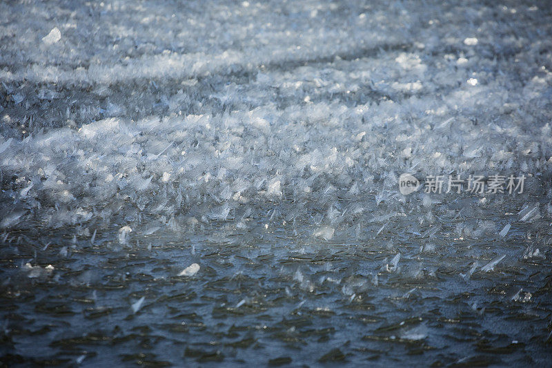 冰晶在冰湖，自然图案