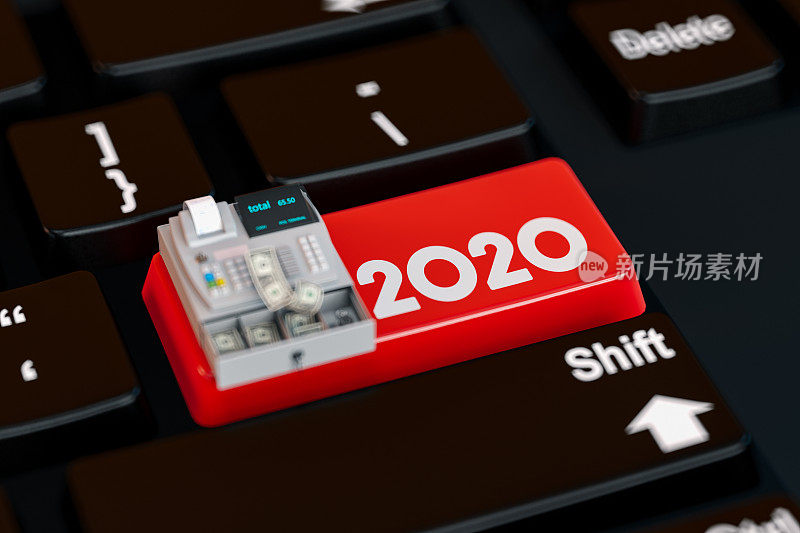 带有2020键盘的收银机