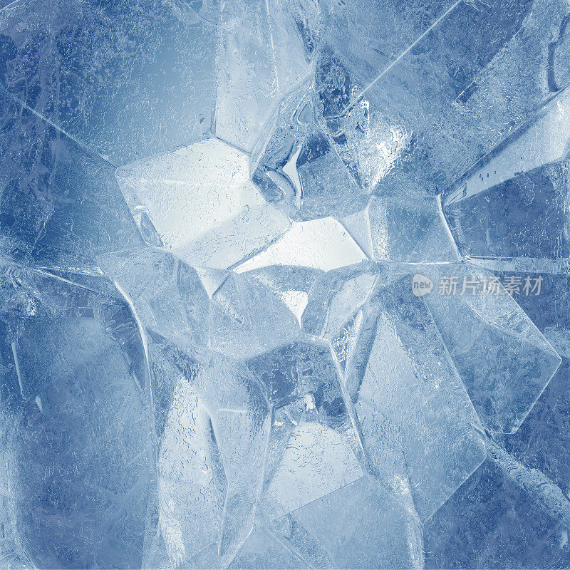 3d破蓝冰背景，方洞，框架