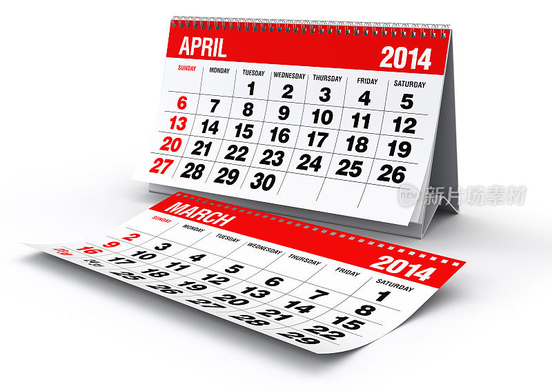 2014年4月-日历