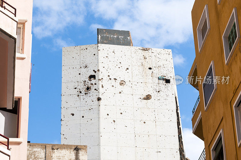 黎巴嫩贝鲁特被战争破坏的假日酒店