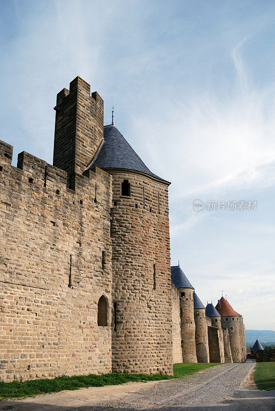 法国卡尔卡森城堡的古老防御墙