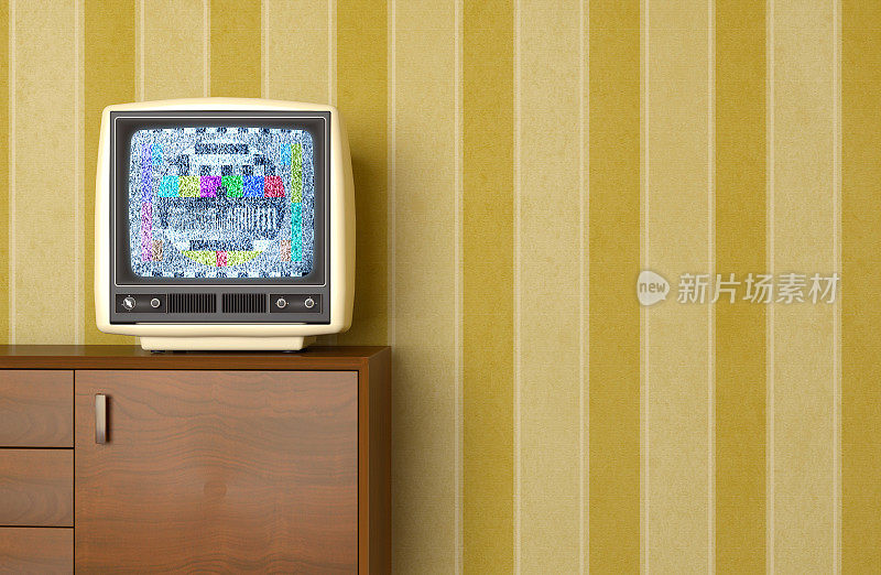 老式电视显示静态信号，测试图案，壁纸