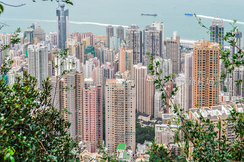 鸟瞰图的香港城市景观