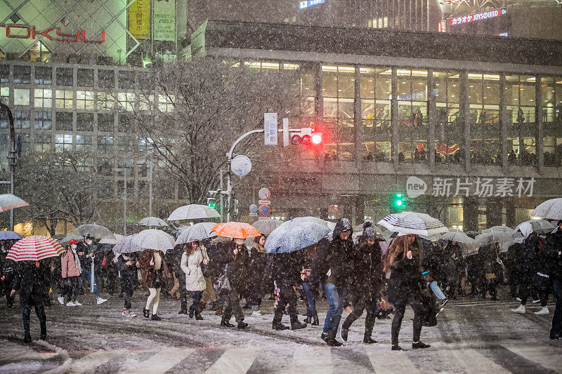东京遭遇大雪天气