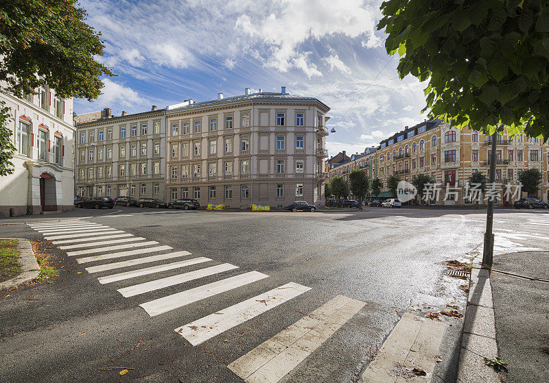 奥斯陆的十字路口和人行横道