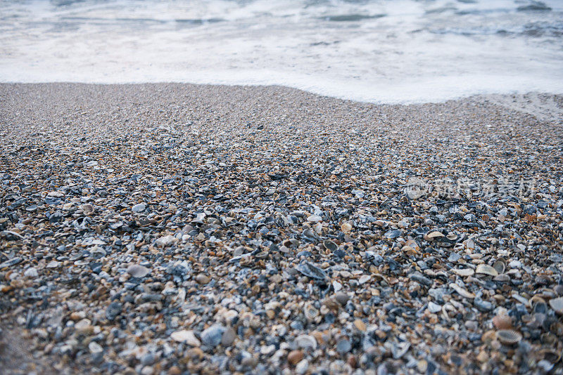 水的边缘在桑迪海岸费尔南迪纳海滩背景阿米莉亚岛