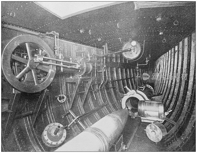 来自美国海军和陆军的古董历史照片:爱立信鱼雷船上的潜艇炮