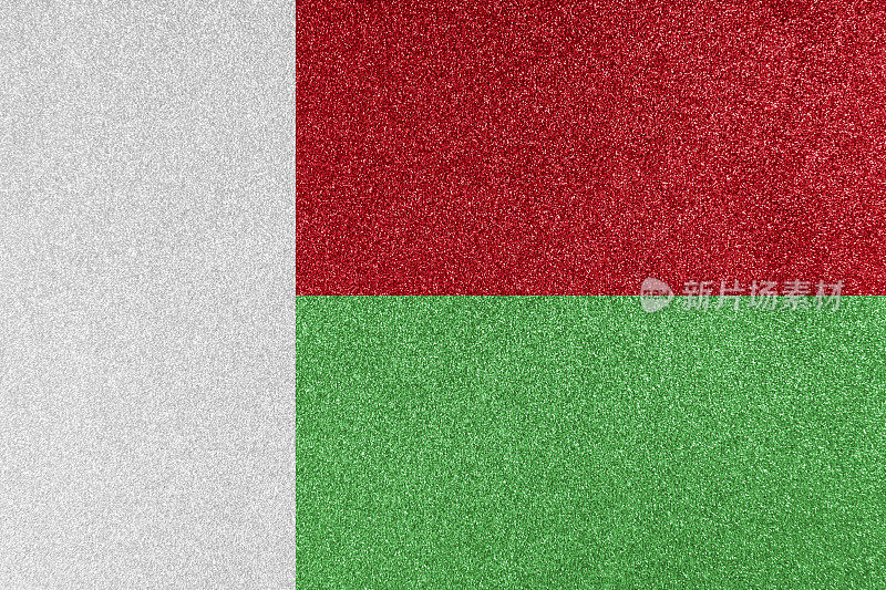 马达加斯加国旗闪闪发光的纹理