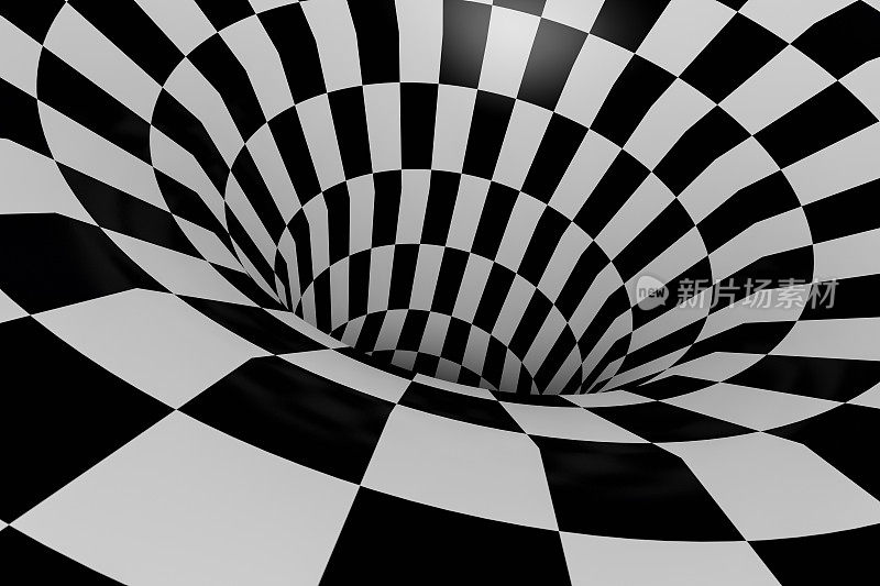 3D抽象迷幻格子图案光学错觉背景