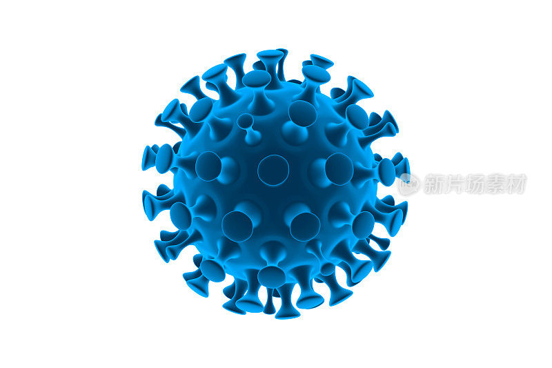 在白色背景上分离出的致病性病毒的3d插图
